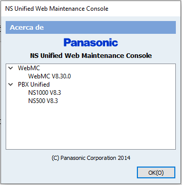 Panasonic NS Unified Web Maintenance Console Version 8.30 para Conmutadores KX-NS500 y KX-NS1000 versiones 8.3 o inferior