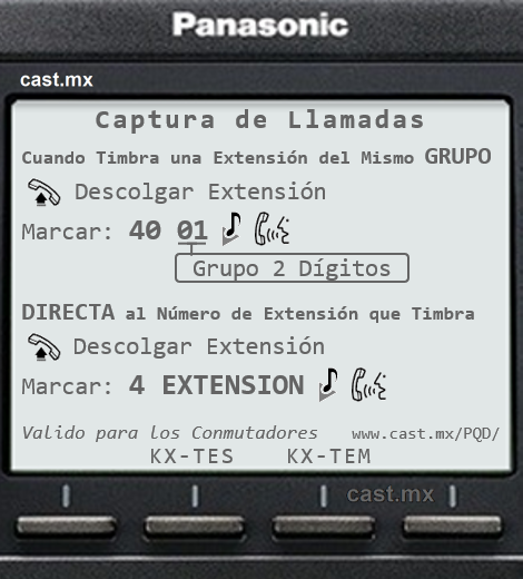 Panasonic Quick Dial - Captura de Llamadas por Grupo y Directa por Numero de Extensión para Conmutadores KX-TES824 y KX-TEM824 Telefono KX-T7730