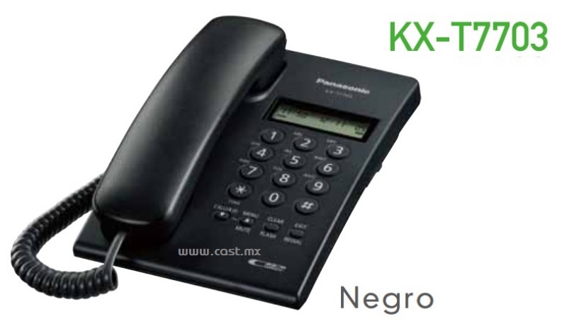 KX-T7703X-B Telefono Panasonic Negro Unilineas con Identificador de Llamadas y Pantalla