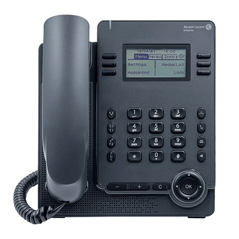 Alcatel-Lucent ALE20H Telefono Alcatel-Lucent Hibrido Digital IP, Gama Essential, Alimentación PoE, Linea Digital PoDL o USB-C, 6 Teclas programables 2x3, Pantalla LCD Retroiluminada de 2.8 pulgadas, USB-A, USB-C, 2 Puertos Fast Ethernet 10/100, Audio HD Opus