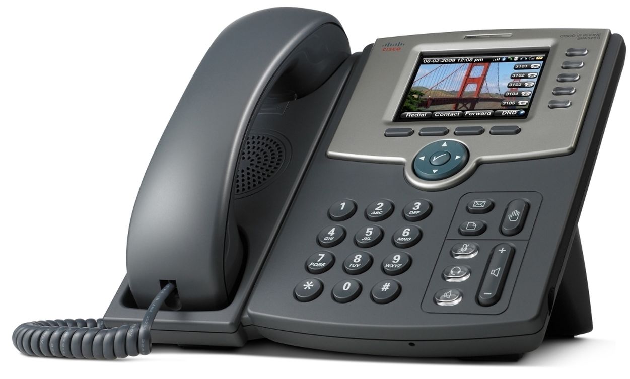 Cisco SPA525G Telefono IP SIP de 5 lineas con pantalla a color de alta resolucion con funciones multimedia como reproduccion MP3 y visualizacion de fotos digitales, Conexión Ethernet 10/100, PoE, modo de cliente Wi-Fi 802.11g y compatibilidad con auriculares Bluetooth
