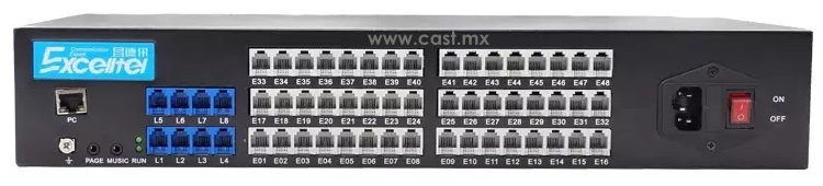 Excelltel Conmutador PABX Intercom System PBX Call Centre TP848 Frente CASTelecom