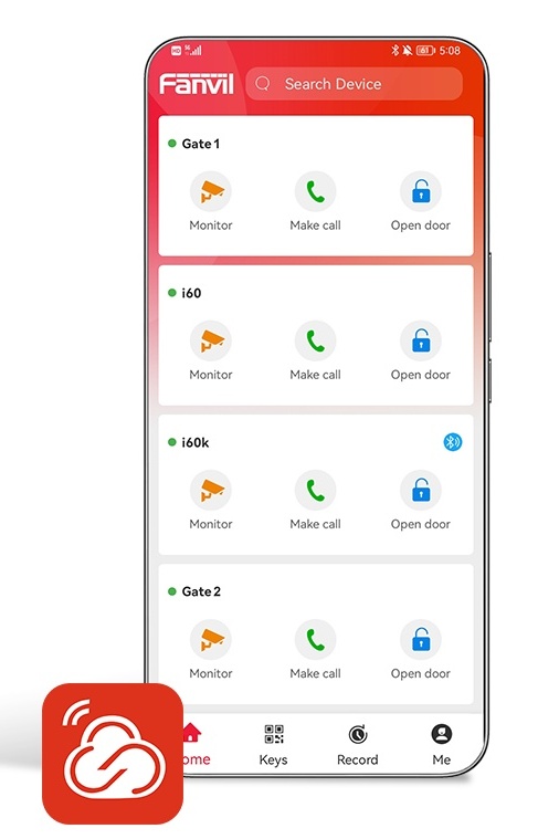 Fanvil Link App Licencia Permanente Intercomunicación basada en la Nube Monitoreo Audio y Video en Tiempo Real notificaciones inteligentes Supervisión y Apertura remota Gratis con Indoor Monitores Interiores
