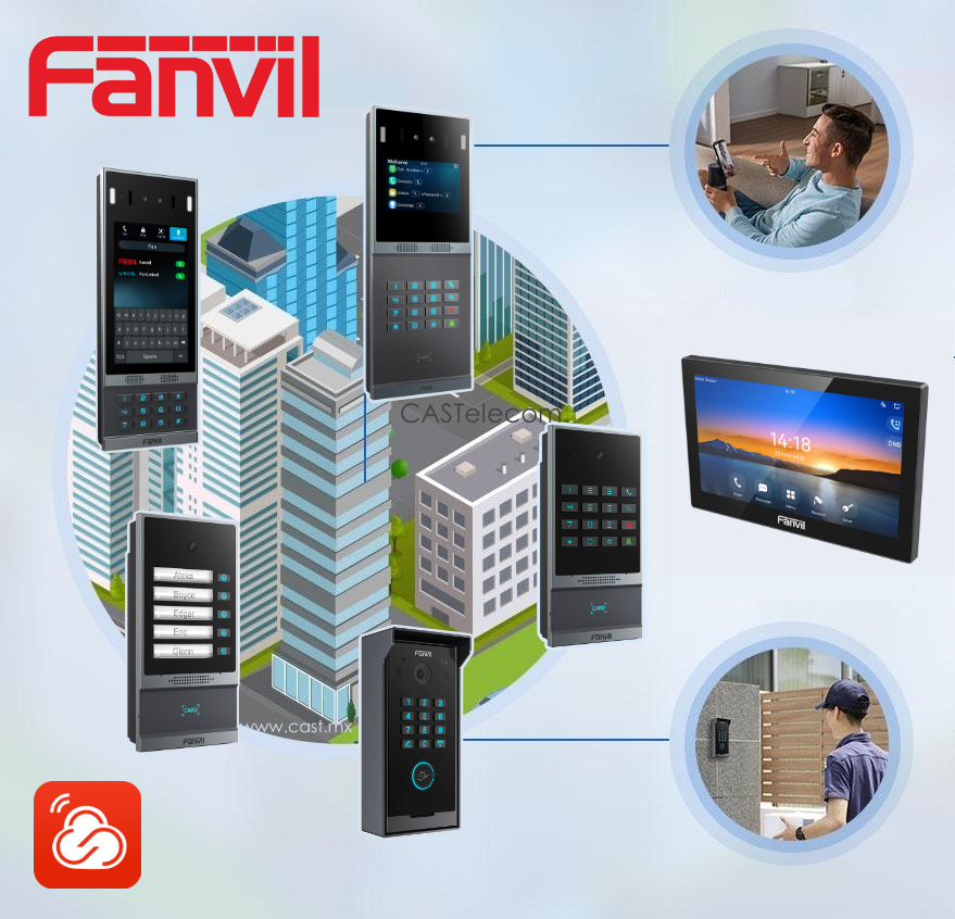 Fanvil Link App Licencia Permanente Intercomunicación basada en la Nube Monitoreo Audio y Video en Tiempo Real notificaciones inteligentes Supervisión y Apertura remota Gratis con Indoor Monitores Interiores