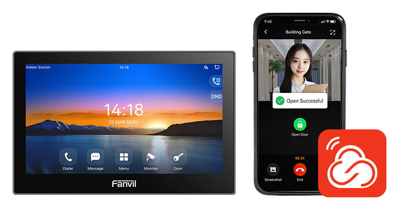 Paquete Fanvil incluye Video Monitor i504 y la licencia permanente de la aplicación Fanvil Link App para 5 usuarios