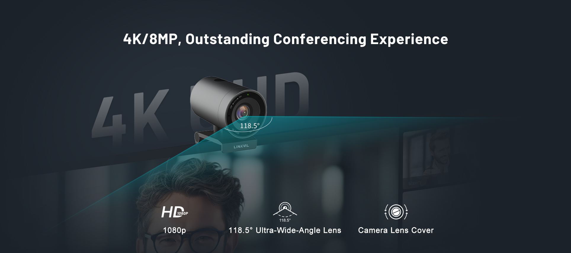 LINKVIL CA400 Solucion de Conferencia Inalambrica Todo en Uno Conferencias 4K 8MP CASTelecom
