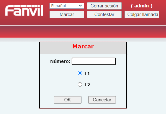 Fanvil X2P tiene la opción de Marcación Web sin tocar el teléfono unicamente