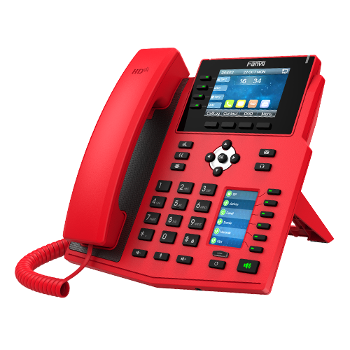 Fanvil X5U R Telefono IP Edicion Especial Rojo Pantalla Color Nueva Version New Special Red Enterprise IP Phone Gigabit HD Opus