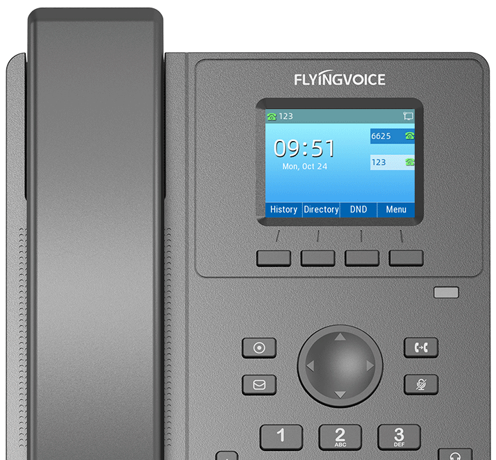 Flyingvoice Telefonos Serie P1x modelos P11 y P11P VoIP con Pantalla Display a Color LCD de 320 x 240 pixeles retroiluminada con 7 niveles de ajuste del brillo de fondo