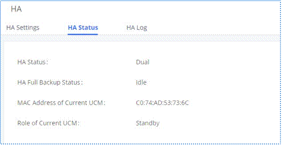 Después de que UCM B se inicie normalmente, revisar el Estado como DUAL y el ROLE del UCM actual Primario o Secundario