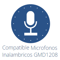 Grandstream Facilidades Agregar 2 microfonos inalambricos de escritorio GMD1208 para 20 metros de cobertura completa CASTelecom