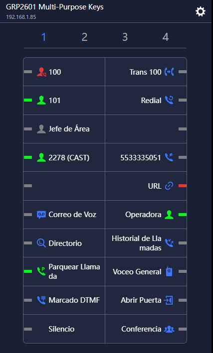 Grandstream Networks - Grandstream Multi-Purpose Keys MPK Ejemplos para Teléfonos serie GRP260x modelos GRP2601, GRP2602, GRP2603 y GRP2604 Virtual Extension- CASTelecom