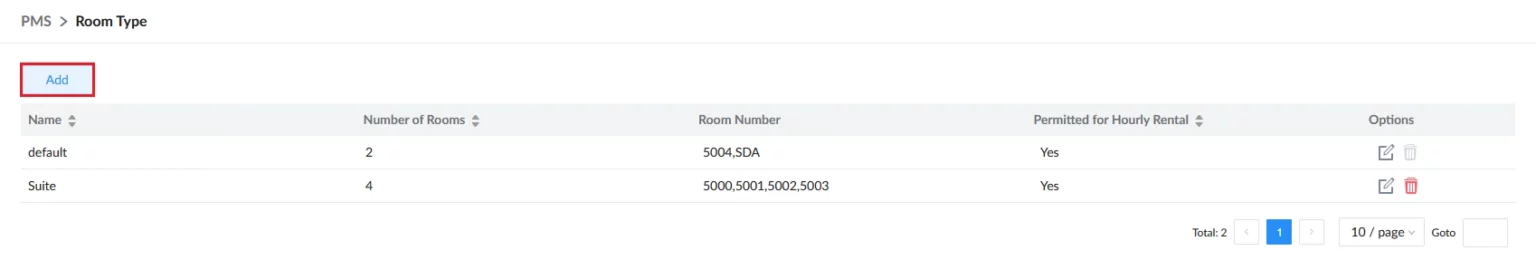 Grandstream Sistema de Gestión de Propiedad PMS Local Visual Integrado en los Conmutadores IP SIP Serie UCM para Sector Hoteles, Moteles, Resort, Cruceros, Hospitales - Añadir un nuevo tipo de habitación - CASTelecom