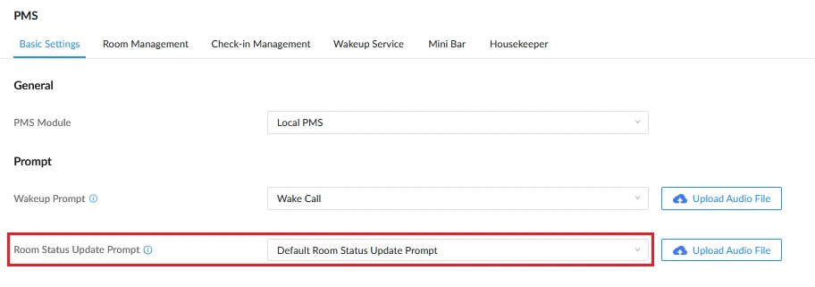 Grandstream Sistema de Gestión de Propiedad PMS Local Visual Integrado en los Conmutadores IP SIP Serie UCM para Sector Hoteles, Moteles, Resort, Cruceros, Hospitales - Aviso de actualización del estado de la habitación - CASTelecom