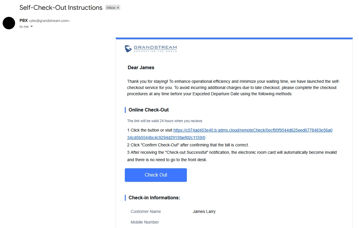 Grandstream Sistema de Gestión de Propiedad PMS Local Visual Integrado en los Conmutadores IP SIP Serie UCM para Sector Hoteles, Moteles, Resort, Cruceros, Hospitales - Correo electrónico de autopago - CASTelecom