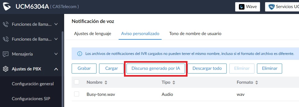 Grandstream Networks UCM Remote Connect AI UCM RemoteConnect AI de Grandstream Networks Recibira correo electrónico con la trnascripción de la conversación UCM RemoteConnect AI Add ons Complementos de Inteligencia Artificial RemoteConnect IA - CASTelecom