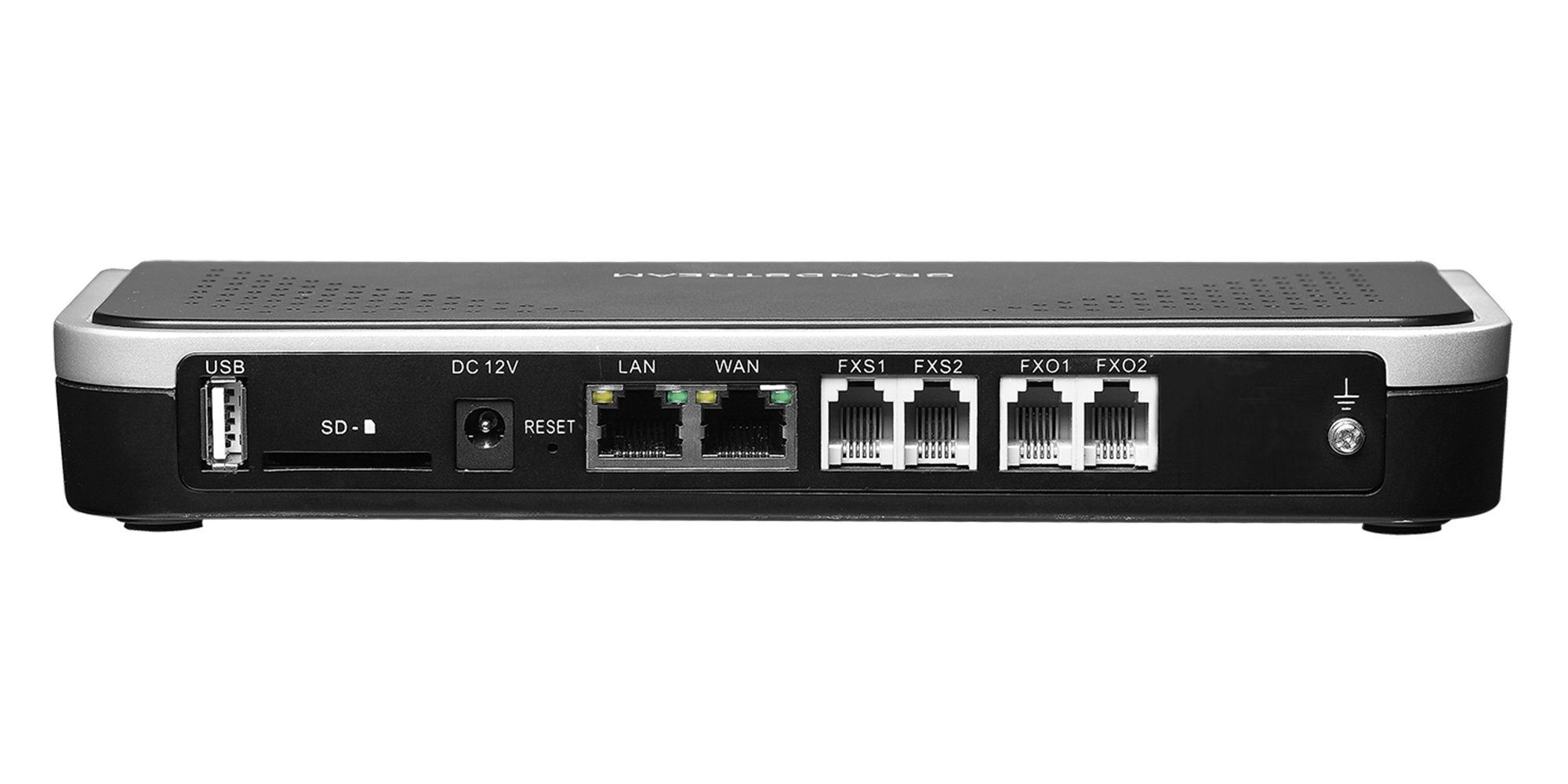 Grandstream Networks UCM6202 Conmutador IP-PBX 2 FXO troncal telefónica analogicas 2 FXS extension analogicos tradicionales 50 llamadas simultaneas - CASTelecom