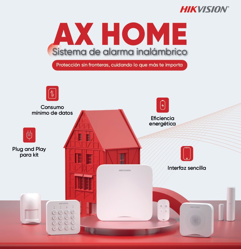 Hikvision Serie AX HOME Nuevo Sistema de Alarma Inalambrico Wi-Fi 4G LAN Consumo Minimo de Datos Plug and Play Eficiencia energética Interfaz sencilla Administración por celular y central de monitoreo CASTelecom