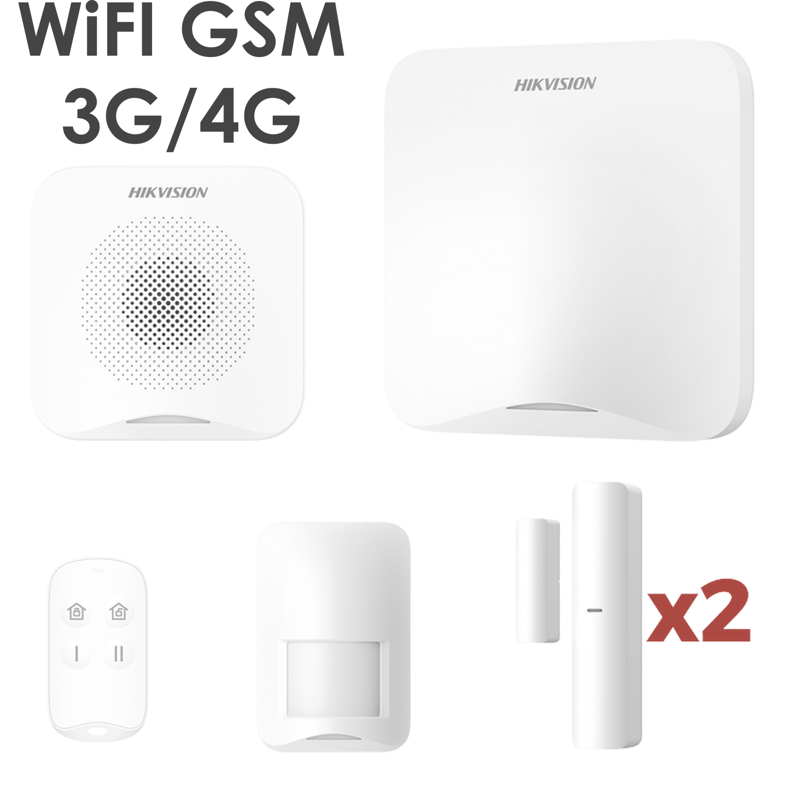 Hikvision Serie AX HOME Nuevo Sistema de Alarma Inalambrico para Interiores WiFi Soporta conexión GSM en 3G y 4G KIT de Alarma AX HOME WiFi CASTelecom