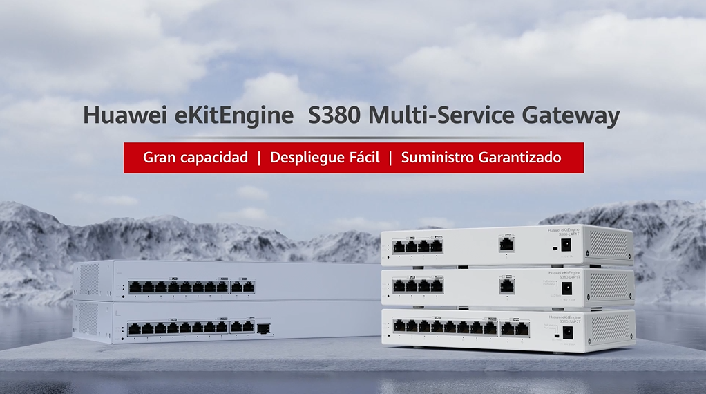 Serie S380 Gateway Huawei eKitEngine Multi-Service Gigabyte Gateway, Gran Capacidad | Despliegue Fácil | Suministro Garantizado, Equipos S380 Gateways Huawei eKitEngine Gigabyte Gateway de 1 y 2 puertos WAN, 4 y 8 puertos LAN Gigabyte, Balanceador WAN, Modelos con PoE de 30 W, 150, 250, 300 y 500 Usuarios, Controlador de 32 y 64 Antenas APs, 16 VPNs, Carcasa Metalica Sin Ventilador - CASTelecom