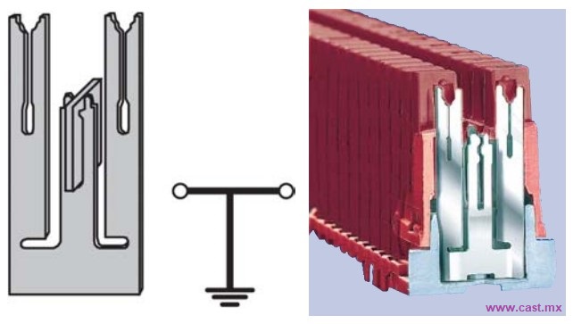 KRONE Regleta Mudulo de Tierra Fisica LSA-PLUS Color Rojo CASTelecom