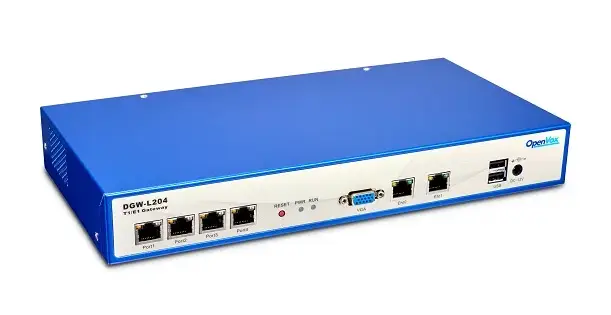 OpenVox DGW-L204, Puerta de enlace VoIP  Gateway de Cuatro Puertos E1/T1/PRI seleccionado por Software con señalización PRI/R2/SS7/R2, 120 conversaciones simultaneas, Sustituto del Gateway Grandstream GXW-4501, Modificado 24 countries con 2 Puertos Gigabyte Ethernet 10/100/1000 Mbps protocolo SIP IAX con Servidor SIP con Interface Web para Conmutadores PBX Legacy Tradicionales, Operadora de Telefonía Local y Centros de Llamadas