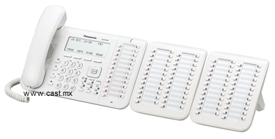 Telefono KX-DT543 con 2 Dos Consola DSS Panasonic KX-DT590 color Blanco especial para Consola de Operadora o Front Desk Hotelero o Central de Monitoreo de Enfermeras