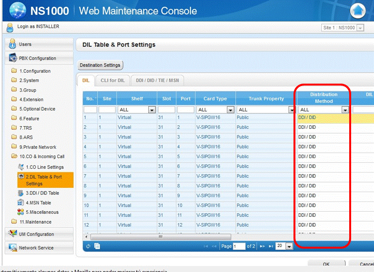KX-NS8188 Guía de Configuración del Adaptador Gateway para Troncal Digital E1