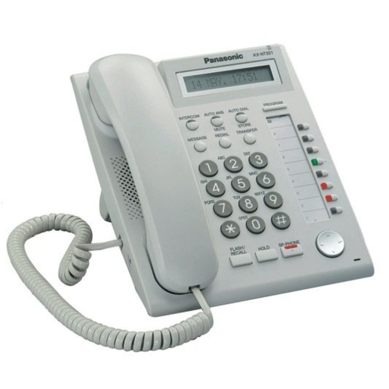 Telefonos IP de Gama Básica Panasonic KX-NT321 en color Blanco para Conmutadores Panasonic Digitales Hibridos IP KX-TDE, KX-NCP y Panasonic Servidor de Comunicaciones KX-NS, KX-NSX