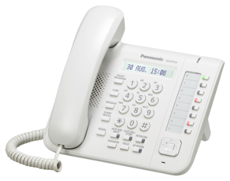 Telefono Panasonic KX-NT551 en color Blanco para Conmutadores Panasonic Digitales KX-TDE, KX-NCP y Panasonic Servidor de Comunicaciones KX-NS