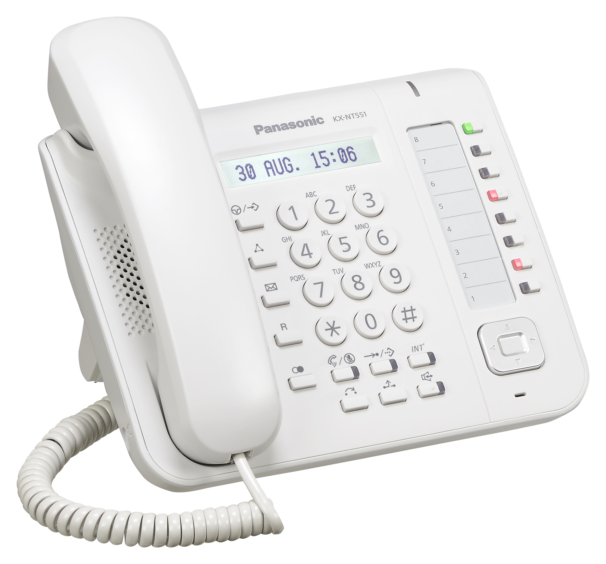 Telefono Panasonic KX-NT551 en color Blanco para Conmutadores Panasonic Digitales KX-TDE, KX-NCP y Panasonic Servidor de Comunicaciones KX-NS