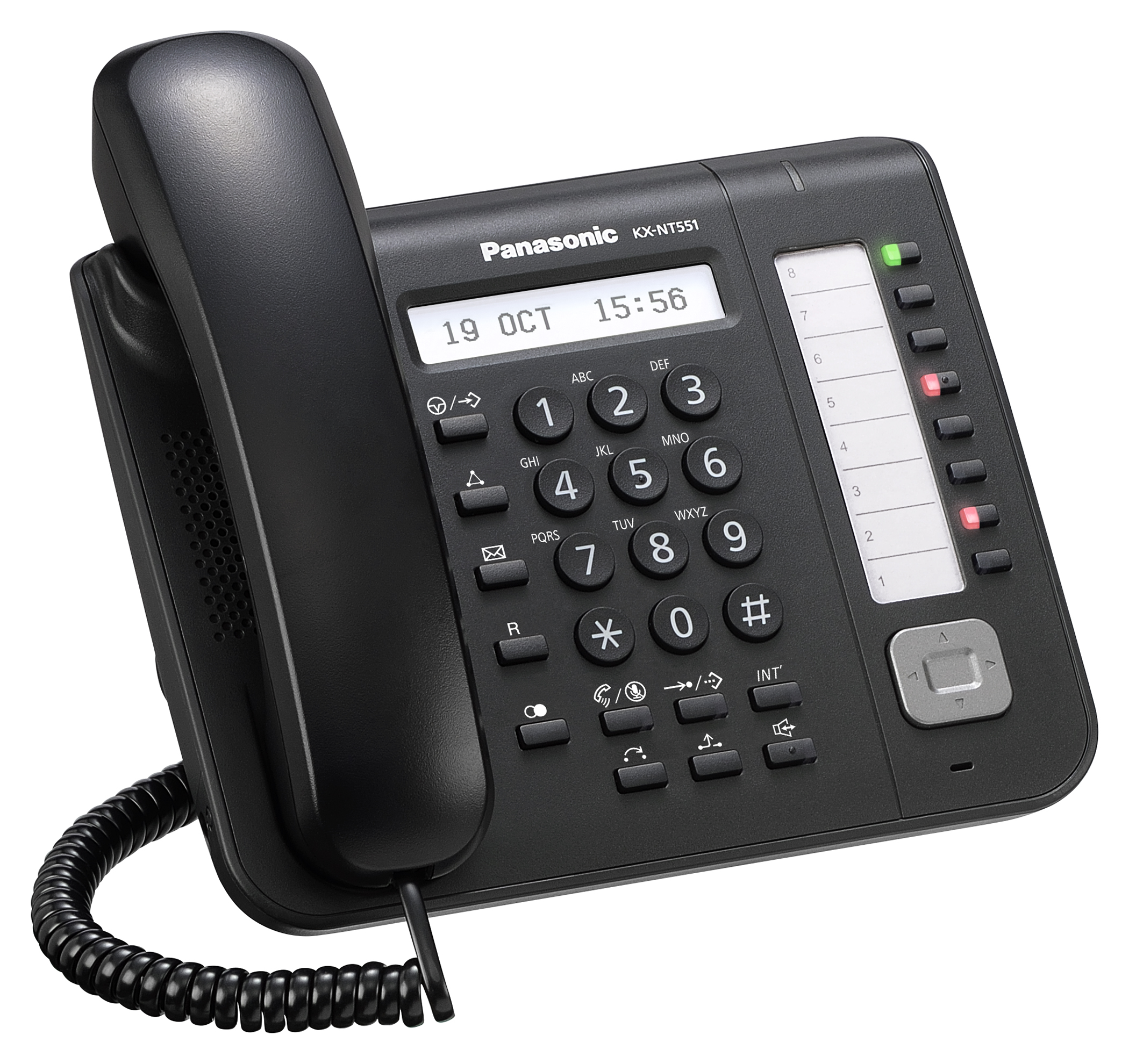 Telefono Panasonic KX-NT551 en color Negro para Conmutadores Panasonic Digitales KX-TDE, KX-NCP y Panasonic Servidor de Comunicaciones KX-NS