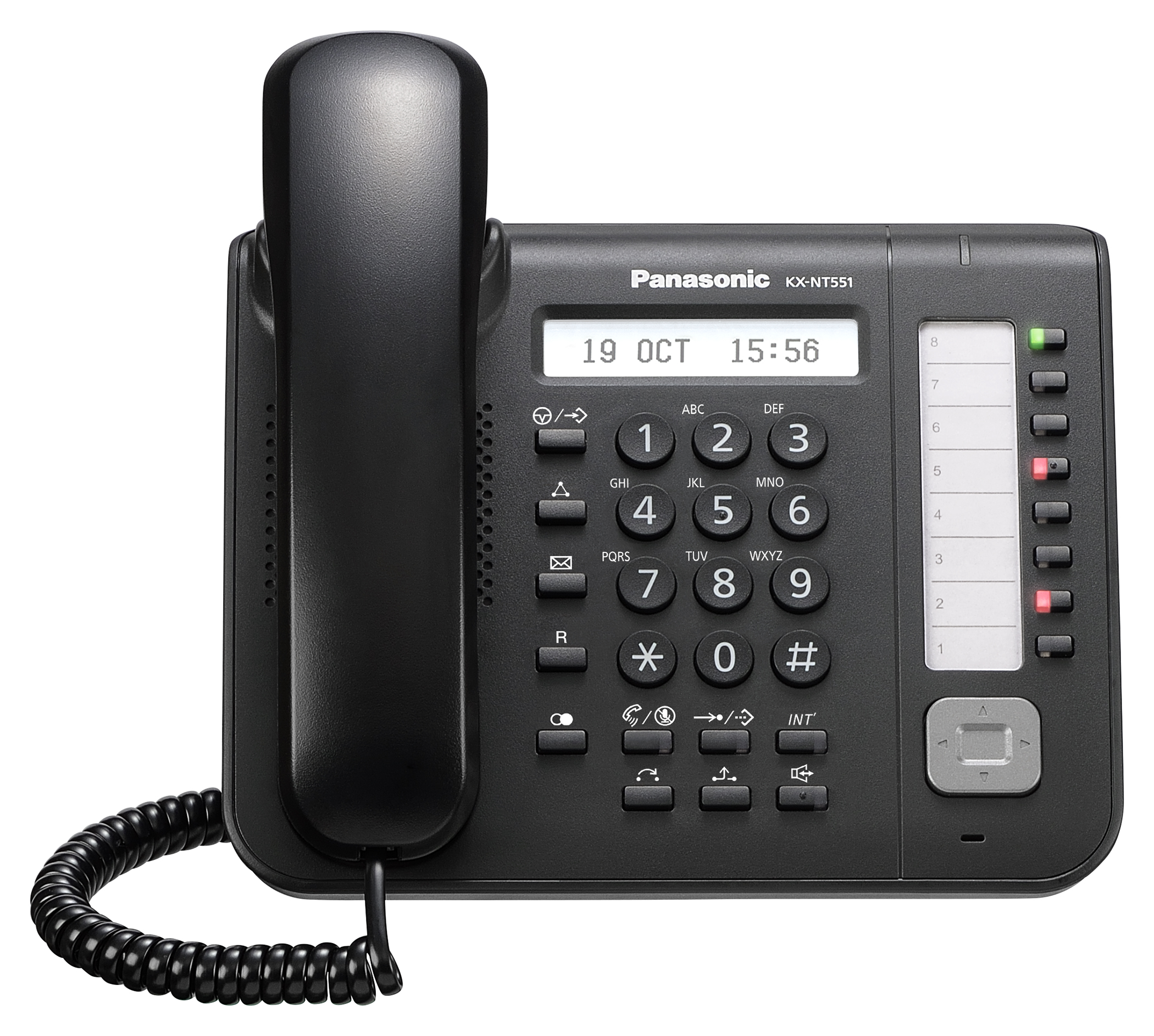 Telefono Panasonic KX-NT551 en color Negro para Conmutadores Panasonic Digitales KX-TDE, KX-NCP y Panasonic Servidor de Comunicaciones KX-NS