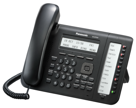 Telefono Panasonic KX-NT553 en color Negro para Conmutadores Panasonic Digitales KX-TDE, KX-NCP y Panasonic Servidor de Comunicaciones KX-NS