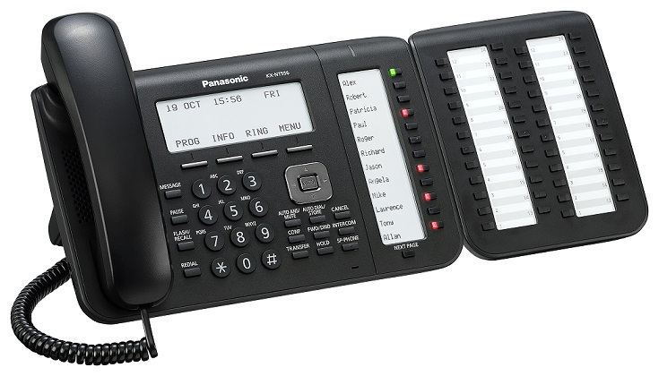 Telefono Multilinea IP Panasonic KX-NT556 y Consola DSS IP Panasonic KX-NT505 en color Negro