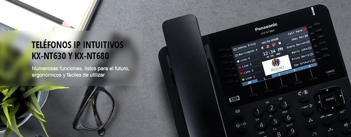 Telefono Panasonic KX-NT600 en color Blanco y Negro PoE Diseñado para una Comunicación Intuitiva ara Conmutadores Panasonic Servidor de Comunicaciones KX-NS