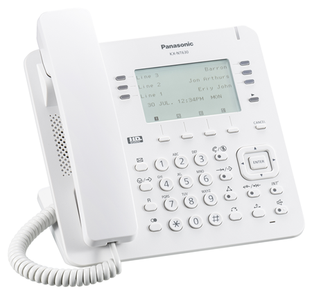 Telefono Panasonic KX-NT630 PoE en color Blanco para Conmutadores Panasonic Servidor de Comunicaciones KX-NS