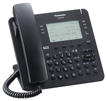Telefono Panasonic KX-NT630 PoE en color Negro para Conmutadores Panasonic Servidor de Comunicaciones KX-NS