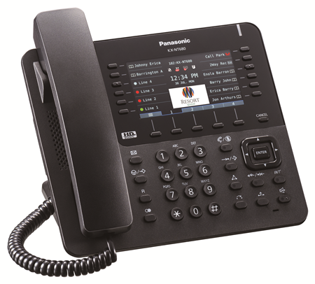 Telefono Panasonic KX-NT680 PoE en color Negro con pantalla a Color para Conmutadores Panasonic Servidor de Comunicaciones KX-NS
