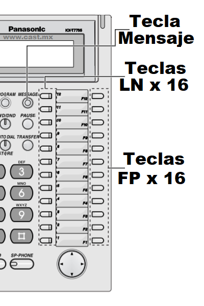 KX-T7735 Telefono Programador Ejecutivo con 16 Teclas de Línea LN Programables, 16 Teclas Flexibles Programables y Tecla de Mensaje Configurable