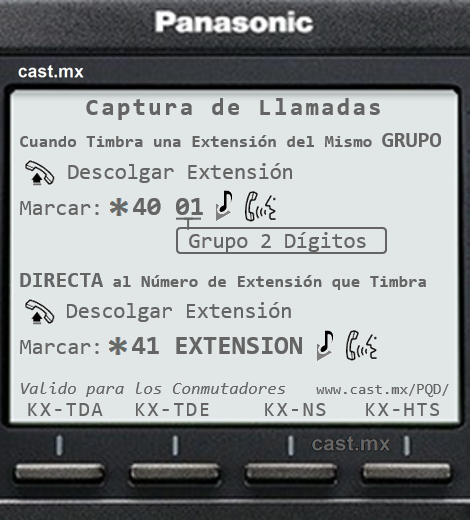 Panasonic Quick Dial - Captura de Llamadas por Grupo y Directa por Numero de Extensión para Conmutadores KX-TDA, KX-TDE, KX-NCP, KX-NS y KX-NSX