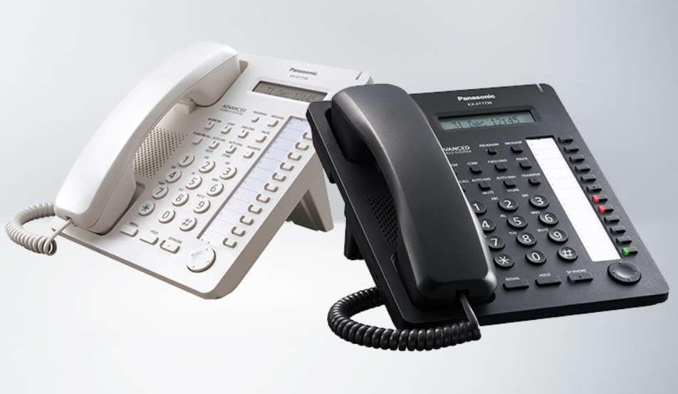 Nuevo Telefono Panasonic KX-AT7730 en color Negro para Conmutadores Panasonic Hibridos KX-TES, KX-T, KX-TA y tambien para Conmutadores KX-TD, KX-TDA y Servidores KX-NS