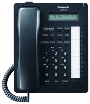 Nuevo Telefono Panasonic KX-AT7730 en color Blanco para Conmutadores Panasonic Hibridos KX-TES, KX-T, KX-TA y tambien para Conmutadores KX-TD, KX-TDA y Servidores KX-NS