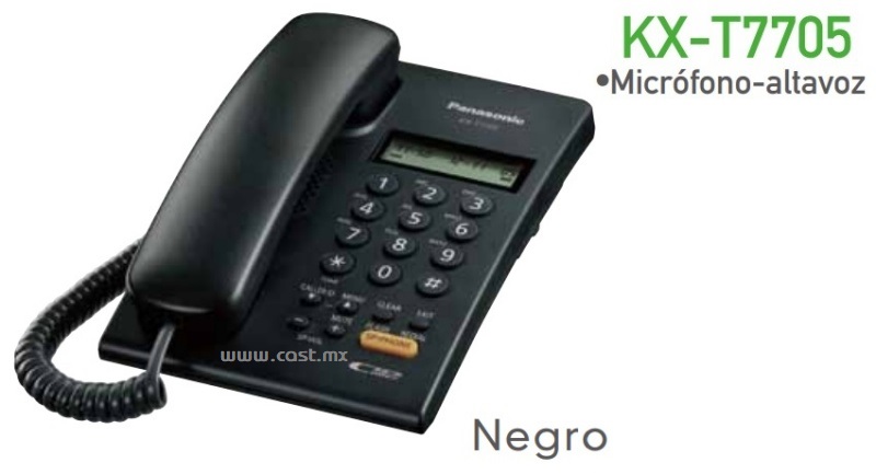 KX-T7705-X-B Telefono Panasonic Negro Unilineas con Manos Libres e Identificador de Llamadas y Pantalla