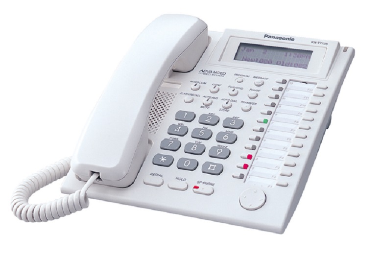 Telefono Panasonic KX-T7735 solo en color Blanco para Conmutadores Panasonic Hibridos KX-TES y tambien para Conmutadores KX-TD, KX-TDA y Servidores KX-NS