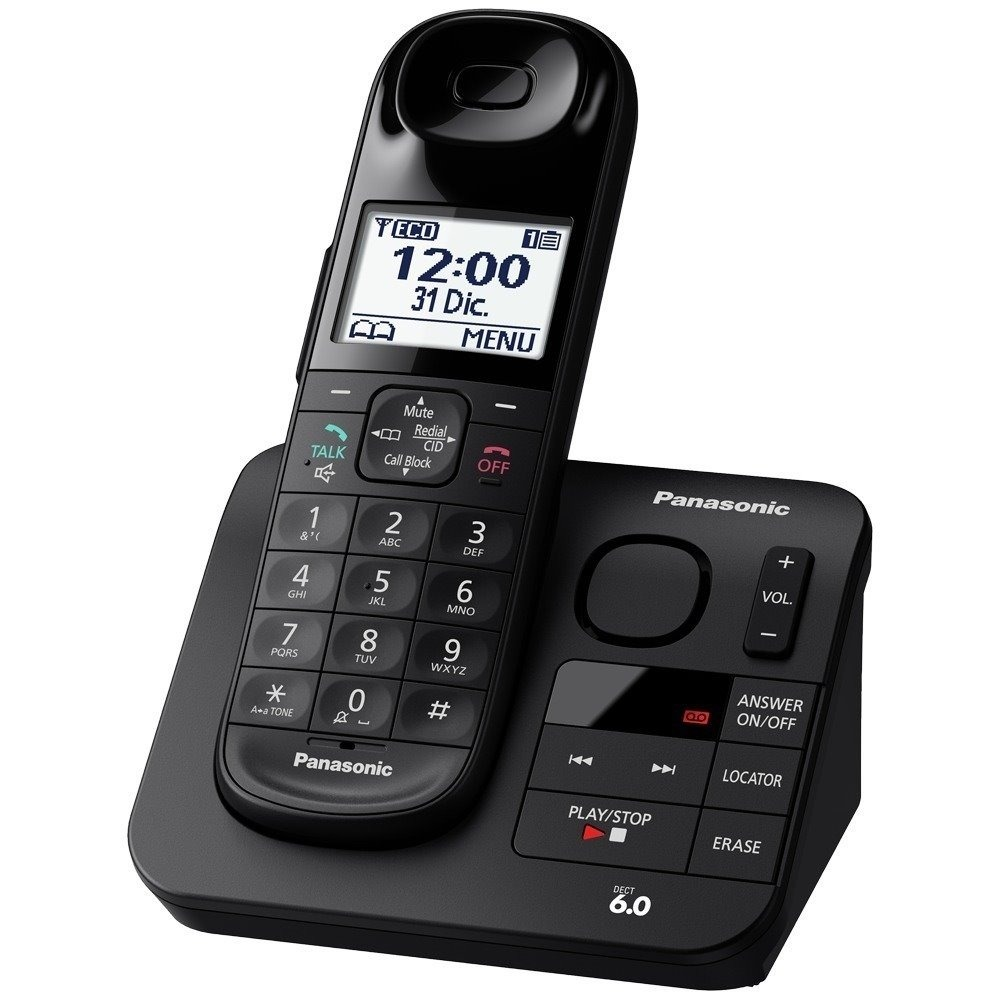 Panasonic DECT 6.0 Teléfono inalámbrico expandible con contestador  automático y bloqueo de llamadas e identificación de llamadas, 2 teléfonos