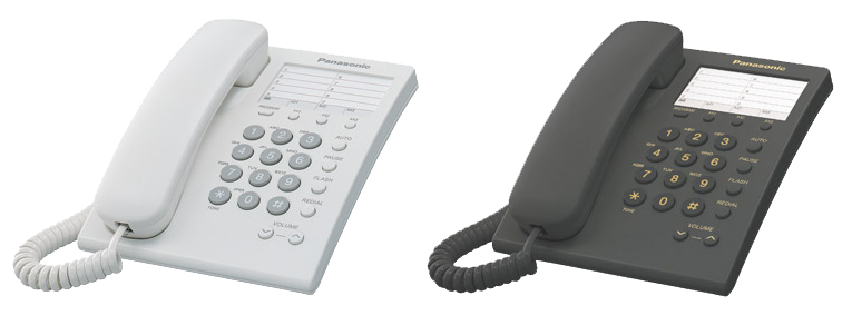 Teléfono Panasonic KX-TS550 Telefono Unilineas de Mesa Sencillo con Memoría en Color Blanco y Negro para Extensión de Conmutador o Línea Telefonicas