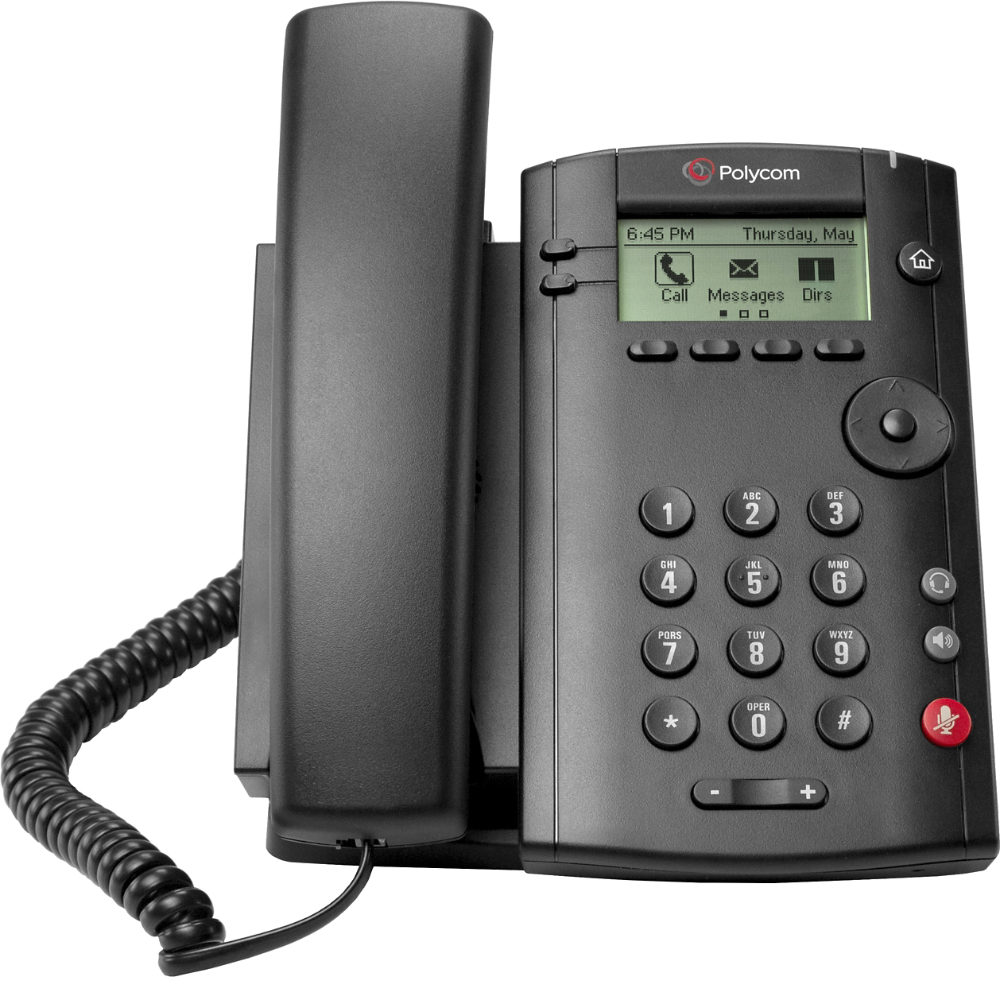 Teléfonos Polycom VVX 101 Código 2200-40250-025 Vista de Frente