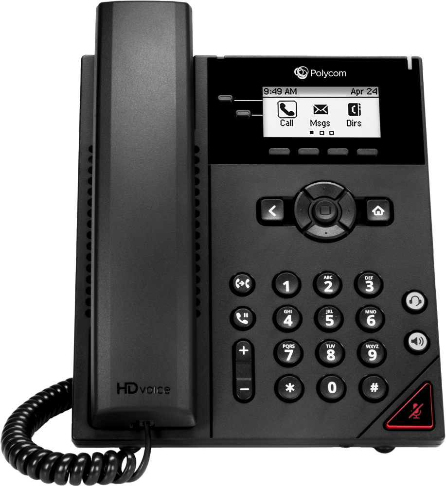 Teléfonos Polycom VVX150 Código 2200-48810-025 Vista de Frente