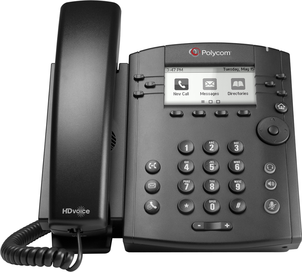 Teléfonos Polycom VVX 300 Código 2200-46135-025 Vista de Frente